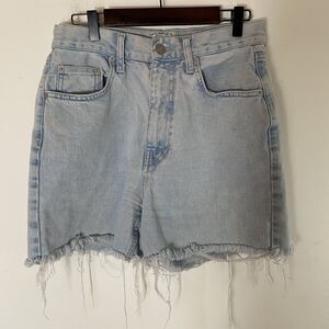 BDG Distressed Cutoff Baggy Highrise‎ Jean Shorts 28 Light Faded Fraying Ripped